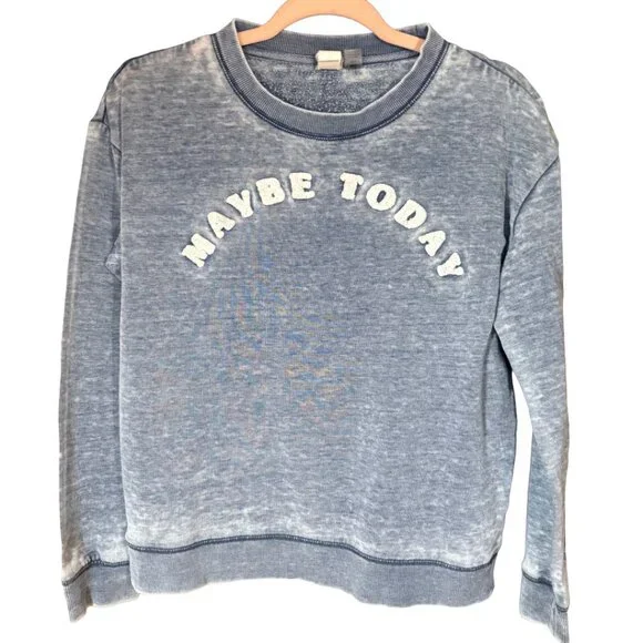 "Roxy “Maybe Today” acid wash sweatshirt blue size S - Picture 1 of 9